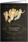 Merry Christmas in Irish Gaelic, chalkboard effect, angels card