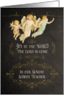 To our Sunday School Teacher, angels, chalkboard effect card