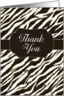 Thank You, zebra print, blank note card