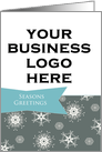 Customizable contemporary business Christmas photo card, snowflakes card