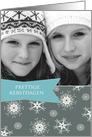 Merry Christmas in Dutch, Customizable photo card, snowflakes card