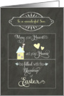 Happy Easter to my son, heart & home, chalkboard effect card