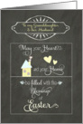 Easter Blessings to my Granddaughter & her husband, chalkboard effect card