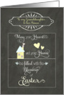 Easter Blessings to my Granddaughter & her fiance, chalkboard effect card