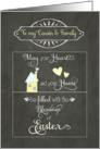 Easter Blessings to my cousin & family, chalkboard effect card