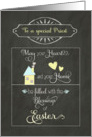 Easter Blessings to a special priest, chalkboard effect card