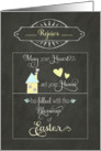 Easter Blessings, Rejoice, chalkboard effect card