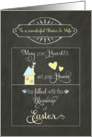 Easter Blessings to our pastor and wife, chalkboard effect card