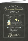 Easter Blessings to our Chaplain, chalkboard effect card