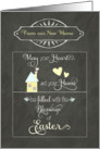 Easter Blessings from our new home, chalkboard effect card