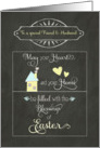 Easter Blessings to my friend and her husband, chalkboard effect card