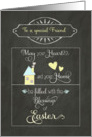 Easter Blessings to my friend, chalkboard effect card