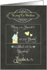 Easter Blessings to my co-worker, chalkboard effect card