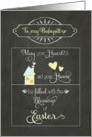 Easter Blessings to my Babysitter, chalkboard effect card