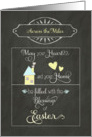 Easter Blessings across the miles, chalkboard effect card