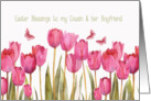 Easter Blessings to my cousin and her boyfriend, Scripture, tulips card