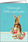 Happy Easter in Slovak, vintage bunny card