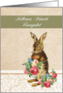 Happy Easter in Hungarian, vintage bunny card