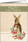 Happy Easter to a great Babysitter, vintage bunny card