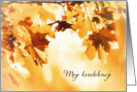 With deepest Sympathy in Polish, Autumn leaves card