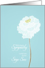Loss of step son, with deepest sympathy card, soft white flower card
