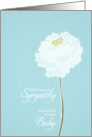 Loss of Baby, with deepest sympathy, card, white flower card