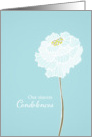 Our sincere Condolences, white flower, sympathy card