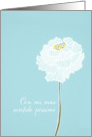 With deepest Sympathy in Spanish, white flower, mint background card