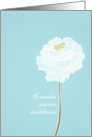 With deepest Sympathy in Portuguese, delicate white flower card
