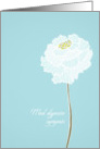 With deepest Sympathy in Norwegian, delicate white flower card