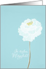 With deepest Sympathy in German, delicate white flower card