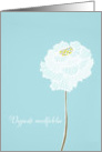 With deepest Sympathy in Danish, delicate white flower card