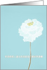 With deepest Sympathy in Chinese, delicate white flower card