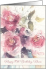 Happy 70th Birthday, Nana, watercolor pink roses card