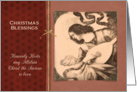Christmas Blessings, vintage Angel, Christian Christmas Card
