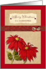 to my wonderful Mom, Merry Christmas, traditional style, burlap effect card