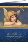Merry Christmas in Swiss German, vintage angel card
