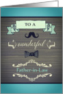 Happy Father-in-Law Day, vintage/retro effect, grey and blue card