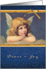 Peace and Joy, Christmas card, vintage angel card