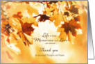 Thank you for your kind thoughts and prayers, autumnal leaves card