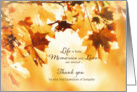 Thank you for your kind expressions of sympathy, autumnal leaves card