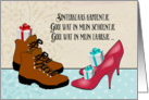 Fijne Sinterklaasavond, Dutch holiday, boots, high heels, presents card