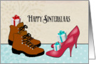 Happy Sinterklaas, Dutch holiday, boots, high heels, presents card