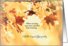 With deepest Sympathy, death by suicide, autumn, leaves card