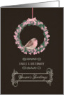 For uncle and his family, Season’s Tweetings, robin and wreath card