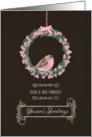 For son and his family, Season’s Tweetings, robin and wreath card