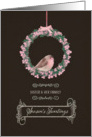 For sister and her family, Season’s Tweetings, robin and wreath card