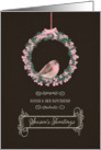 For sister and her boyfriend, Season’s Tweetings, robin and wreath card