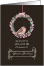 For Mum and Step Dad, Season’s Tweetings, robin and wreath card