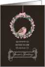 For mother in law, Season’s Tweetings, robin and wreath card